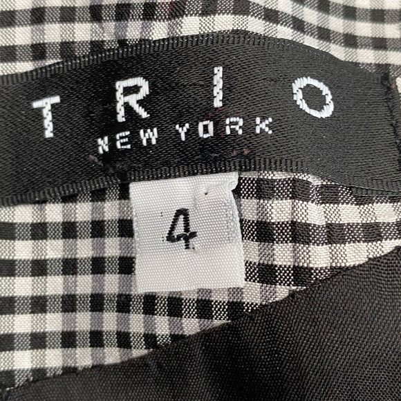 Beautiful TRIO Black & White Check Silk Dress Sz 4 - Picture 5 of 5